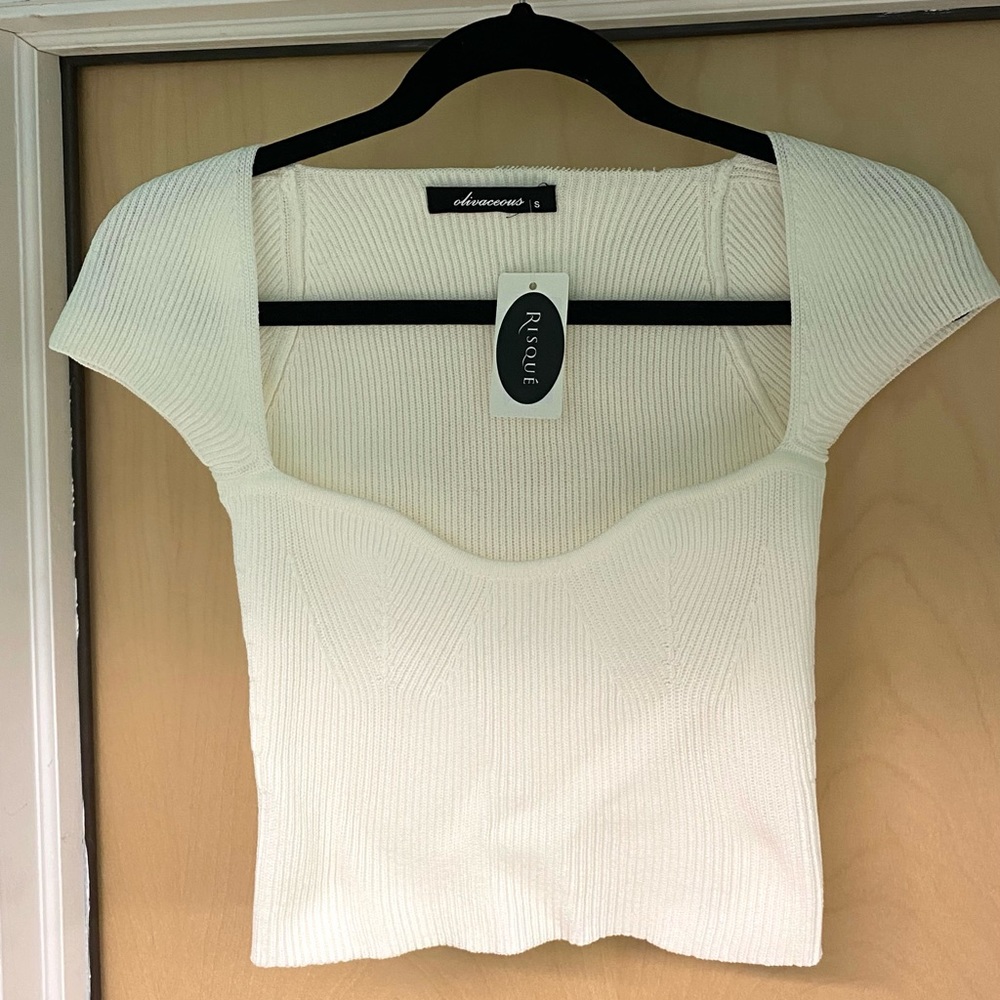NEW‼️ Ribbed short sleeve cute top